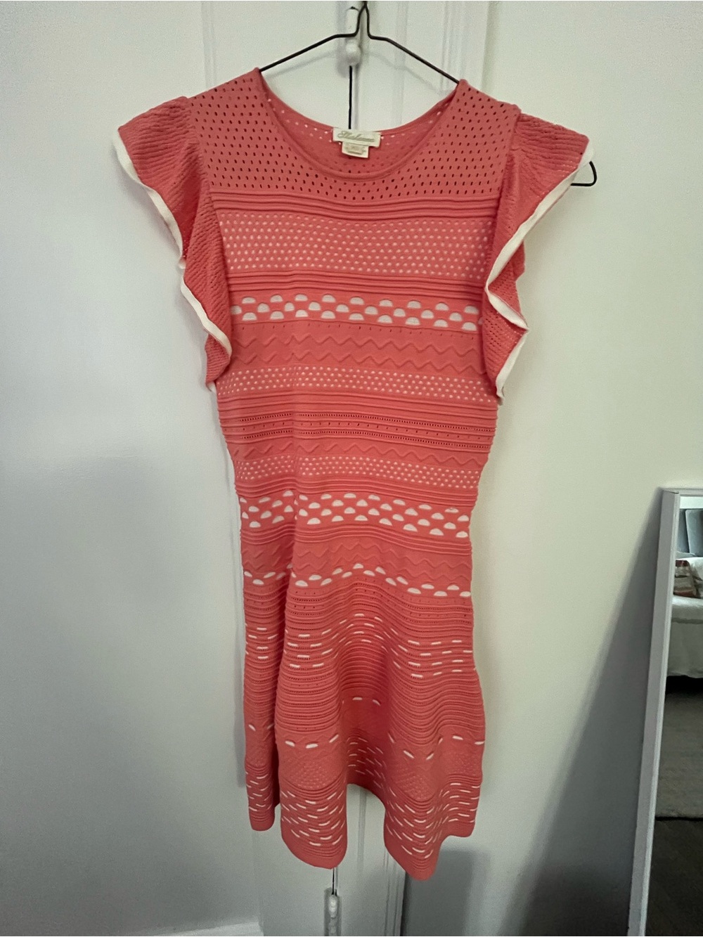 Shoshana Coral Knit Eyelet XS Dress